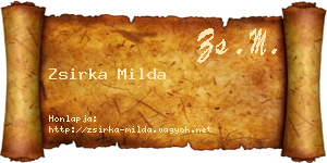 Zsirka Milda névjegykártya